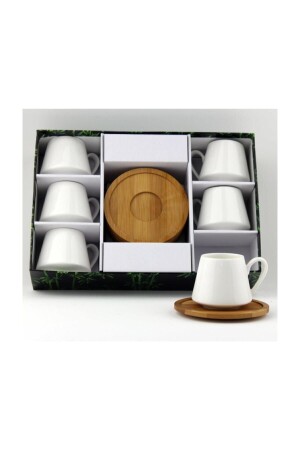 MNZ-Porcelain Bamboo Plate Coffee Cup Set 2592 lvn02592 - Lavin
