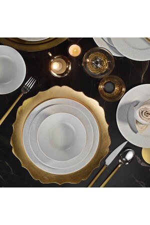 MNZ-Porcelain Leonberg 24 قطعة طعام طعام مجموعة نانو ديكور 885458 Dg-557 NNLB24Y2885458 - Kütahya Porselen