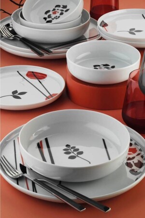 MNZ-Porcelain Mod24y260012175 Moderna 24 قطعة عشاء مجموعة 6 أشخاص P203YMT. 61486. 01 - Kütahya Porselen