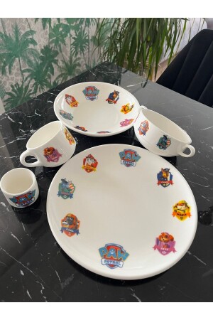 (MNZ-Porcelain Paw Patrol) أدوات الطعام للأطفال مجموعة 5pawpatrol - TEBAK COLLECTION