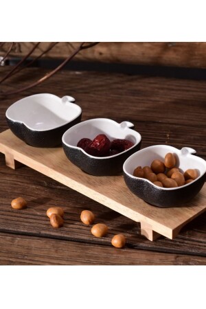 MNZ-Porcelain Treat Bowl - أسود 3 قطع A29N0858 - Narin