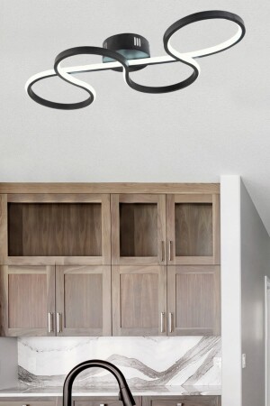 MNZ-Porima الأسود مصباح العدوان الحديث ضوء أبيض غرفة المعيشة مطبخ غرفة القاعة LED شمعة PORMA04 - Dekorluna