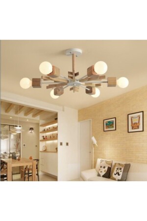 MNZ-Postmodern Flake Wooden Chandelier مجموعة من 6 5019706120487 - SimaAvize