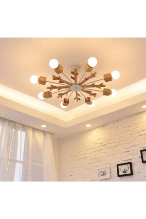 MNZ-Postmodern فلاك ووود شاندليير فروع الخشب - SimaAvize