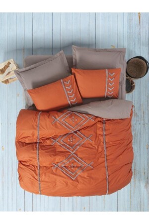 MNZ-Pouf غطاء Ranforce غطاء غطاء مزدوج ليا طلاء بيج 8680108062395 - Cotton Box