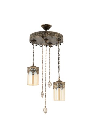 MNZ-Poyraz 2 Piece قديم لون مصباح العجلة شمعة G-558-2 - Trendylight