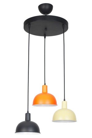 غرفة الأطفال الحديثة في مجال MNZ-Prague - مقهى - غرفة المعيشة - مطبخ 3 قطع أسود برتقال كريم لون ضوء اللوم 3 قطع شنجرة PR - Fer Avize