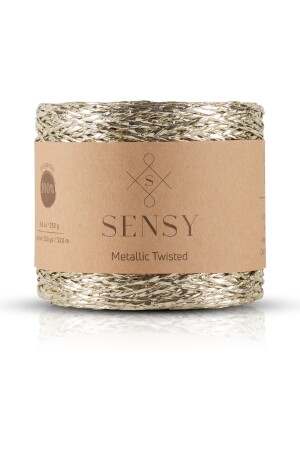 MNZ-Premium 320 M خيط معدني فضي الحقيبة الراقية الرافيا الخيط الخيط المعدني ثوب المساء خيط 250 جر ضوء الأصفر المعدني - SENSY