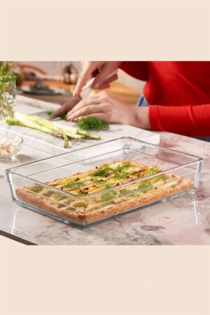 MNZ-Premium 59334 Pyrex مستطيل صندوقاً كبيراً للخبز INT-PASABAHCE6649 - Paşabahçe