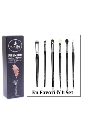 MNZ-Premium NasBrushSet110 مجموعة من 6 فرشات تجميل - Nascita