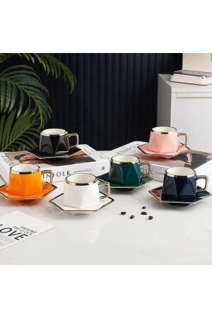 MNZ-Premium Venice Series Porcelain 12 قطعة جوميترية تركية كوب قهوة مجموعة (2024 SERIES) LM00105 - Limpera