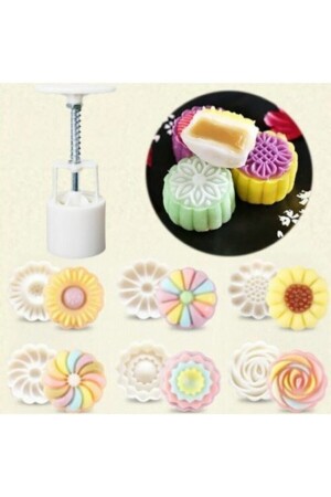 MNZ-Press Mooncake Kopat Set 7 قطعة كوكي بندقية صنع مجموعة 5625 - KanyonGrup