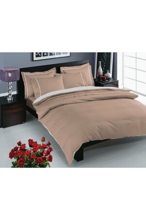 MNZ-Prestige Delux Satin Double Duvet Cover Set كابوشينو 75026772 - Taç