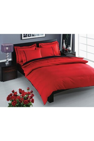 MNZ-Prestige Satin Delux غطاء غطاء مزدوج غطاء مجموعة حمراء 8696048170854 - Taç