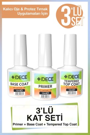 MNZ-Primer Base Coat Top Coat ملفات الأظافر الدائمة البولشة والظفرة 10ml مجموعة الأظافر الثلاثة قطع 8683089008307 - d dece