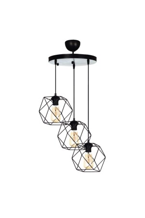 MNZ-Prism 3-piece pendant lamp شمعة شمعة سوداء PA. 0010 - polataydinlatma