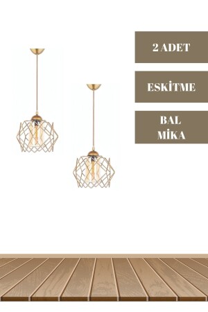 MNZ-Prism واحد صفراء ميكا القديمة مصباح معلق قمرة mhk-LBRNT - MHK Collection