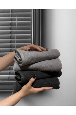 MNZ-Private 100٪ القطن مجموعة من 4 50x90 من اليد والوجهه منشفة خاصة - SHAL HOME