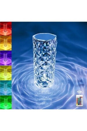 مصباح طاولة MNZ-Projection Crystal Diamond Led Touch Sensor USB شحن مصباح طاولة المطعم - Torima