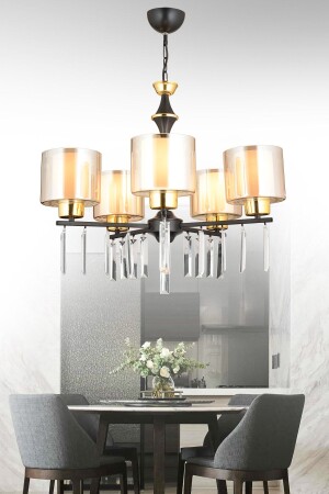 MNZ-Propeller 5-piece Black Double Glass فاخرة صعودية تجاه الكريستال شمعة الحجر TYC00409245947 - Genel Markalar