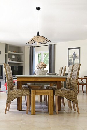 مصباح معلق من الروتان الروستيك واحد من الـ MNZ-Propeller 8643-3 - Lumexx