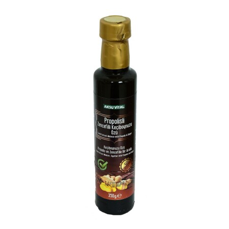 MNZ-Propolis Ginger Carob استخراج زجاجة زجاجية 350 جرام - Aksuvital