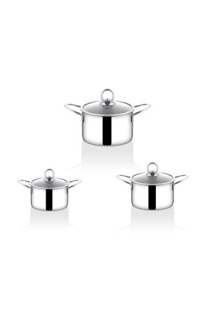 MNZ-Protico 6-piece Steel Deep Pot 12-14-16 معدات التخييم BRS-PT-05 - bersachef