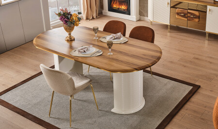 مجموعة طاولة الطعام من طراز MNZ-Pruva - Cadde Yıldız