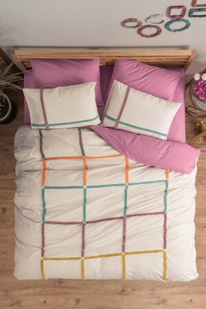 MNZ-Puff غطاء مزدوج غطاء غطاء مجموعة الانسولا غبار وردة 1726p - Cotton Box