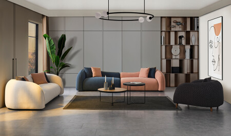 مجموعة الأريكة من طراز MNZ-Puffy - Cadde Yıldız