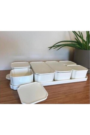 MNZ-Pure 2721 Porcelain 6 Piece Breakfast Set مع غطاء 9756 - AROW