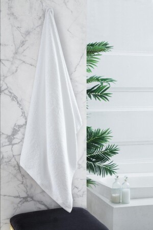 MNZ-Pure White 100% Cotton Extra Soft Hotel and Bath Towel (76x137) 201-001-BNK-PRE00001 - Tertio