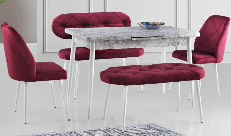 مجموعة طاولة تناول الطعام من طراز MNZ-Purple - Cadde Yıldız