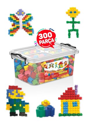 MNZ-Puzzle مسرحية الكتل 300 قطعة بلاستيكية مربعات كتل المبنى PRP-SK011 - p parti oyunevi
