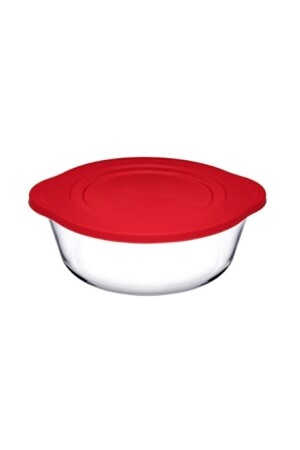 علبة من نوع MNZ-Pyrex مع غطاء حمراء Fma04362 005oa PB59123 - Paşabahçe