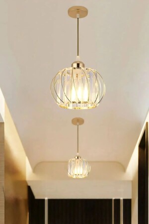 النموذج MNZ-Quadral طلاء الذهبية اللون المطبخة كريستال الحجر المعدن الجسم الجيل الجديد مصباح معلق السقف الحديثة الشانديلي ultra - Ultra Home