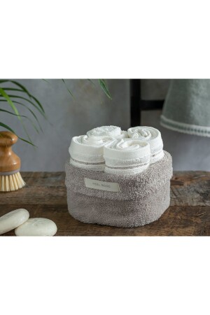 MNZ-Quadro قطن من المصفوفات اليدين مجموعة من 4 Beige-ecru - English Home