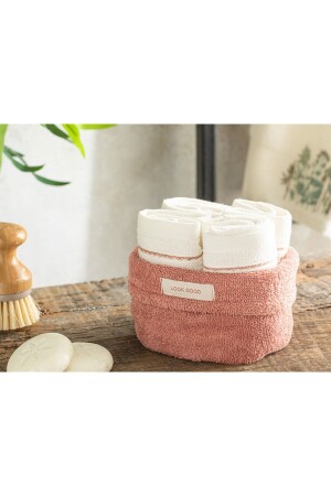 MNZ-Quadro قطن منشفة مجموعة من 4 غبار الورد-ecru 10037408 - English Home