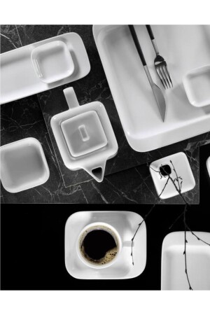 MNZ-Quadro 7x7 سم صوص مربع كأس جام كأس خفيفة كأس وجبة الإفطار 4 قطع QR07X07JK00 - Kütahya Porselen