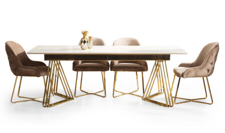 طاولة الطعام MNZ-Queen Set V2 - Cadde Yıldız