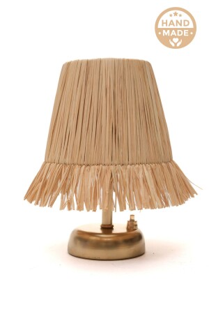 MNZ-Raffia Wicker بطارية شمعة سد لاسلكي سطح المكتب الذهبية نور الليل 000000019941 - stork woods