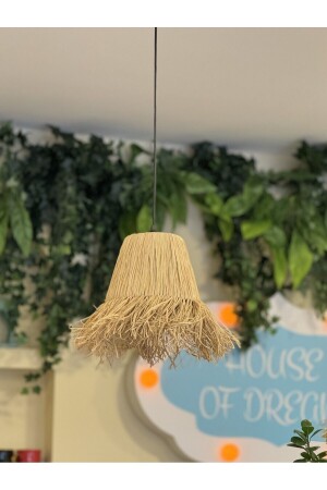 MNZ-Raffia Wicker تصميم بوهيم يدوي متوسط الحجم مصباح معلق شندلة (1 كمبيوتر) - Maison Avf