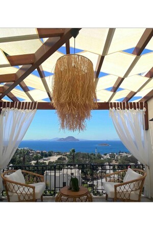 MNZ-Raffia Wicker Chandelier ميغا M045 - Maison Avf