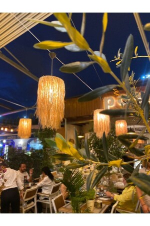 MNZ-Raffia Wicker تصميم بوهيميان شاندليير M036 - Maison Avf