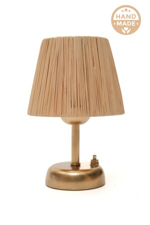 MNZ-Raffia Wicker بطارية تعمل بمصباح المظلة لاسلكية ضوء ليلي على سطح الطاولة (بدون أوساط) - Stork Woods