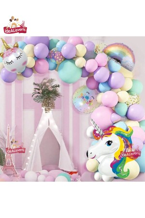 (MNZ-Rainbow Concept Unicorn) موضوع الكرات المكروه حفل عيد ميلاد - Bkmc