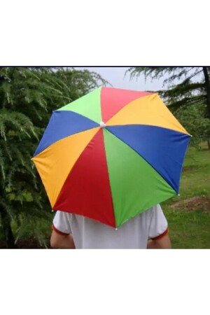 MNZ-Rainbow Elastic Beach Summer Head Umbrella Hat Umbrella للقضاء على الشمس - ELEVEN MARKETS