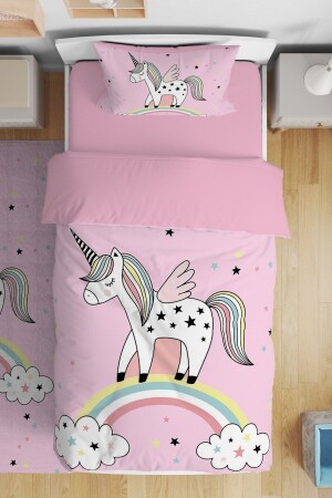 MNZ-Rainbow Unicorn نمط واحد الأطفال الأسرة المعدة evnev00052 - Evpanya