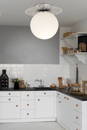 MNZ-Rakes Chrome Modern Plafonier غرف الصغار المطبخ غرف النوم الشنادل 3686-1P-CH - Apliqa