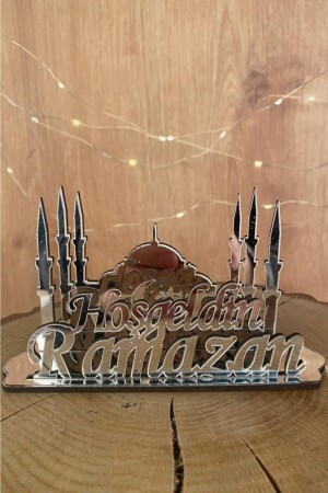 MNZ-Ramadan ديكوراتية محفظة النابكين plexiglass فضة 10x14 - تصميم خاص - Genel Markalar